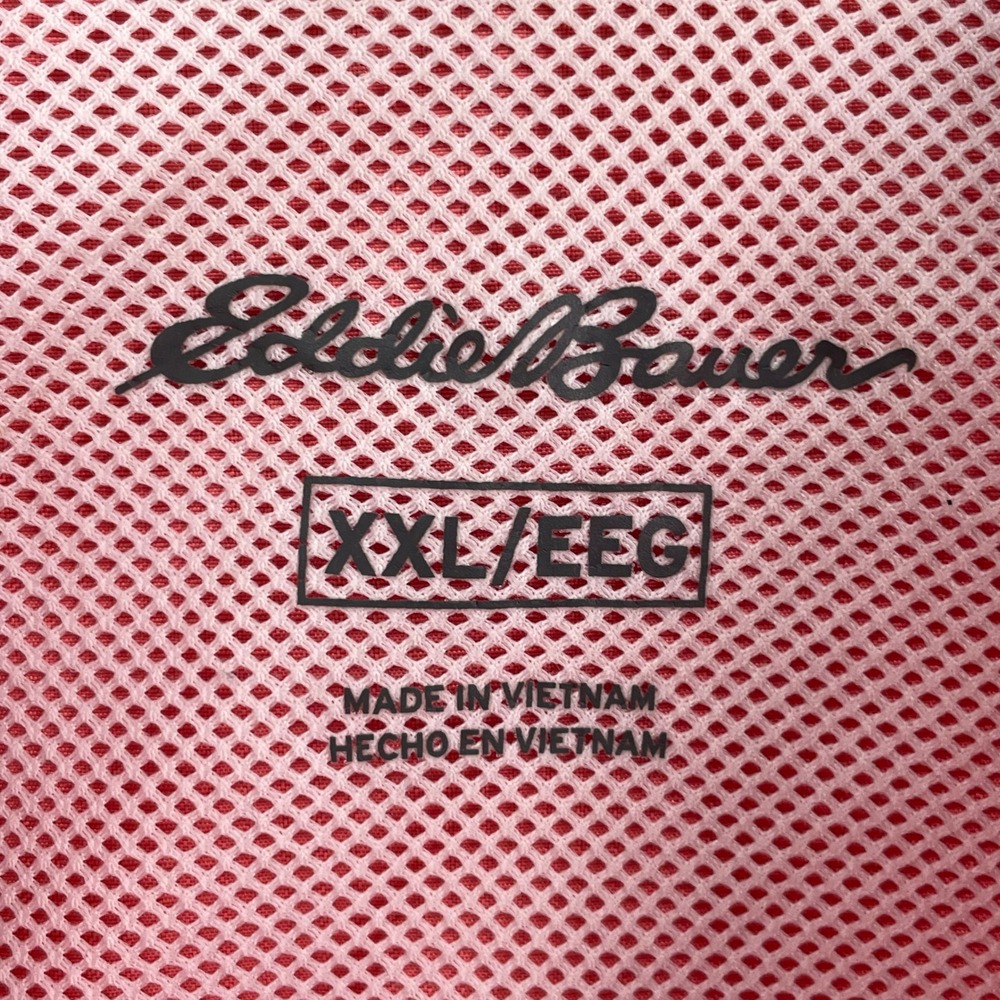 Eddie Bauer Fishing Shirt Men XXL Coral Pink Ripstop Vented Hiking Gorpcore Camp - Picture 6 of 10